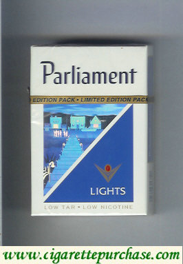 Parliament Lights hologram with stairs cigarettes hard box